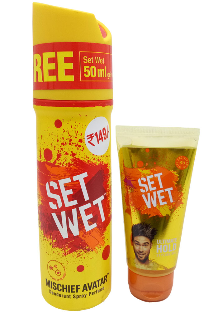 Set Wet Mischief Avatar 150ml & SetWet Hair Gel Wet Ultimate Hold 50ml Men Daily use Deodorant Spray 150 ml
