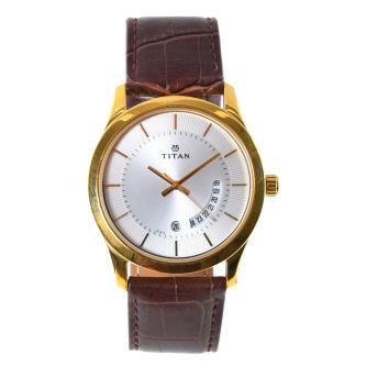 Titan Leather Strap Analog Watch For Men