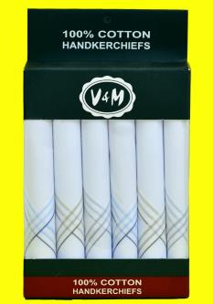 V&M Handkerchief For Men (Pack Of 6)