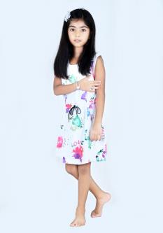 Water Lily Mini Dress For Girls