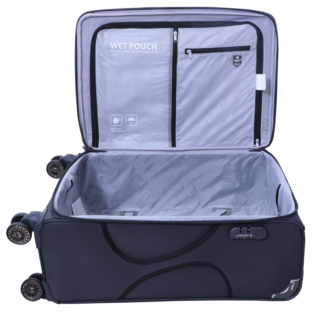 Ventex Germany Set of 3 Pcs 4 Wheel Trolley 202428 Expandable  Checkin Suitcase  24 inch Black  Price in India  Flipkartcom