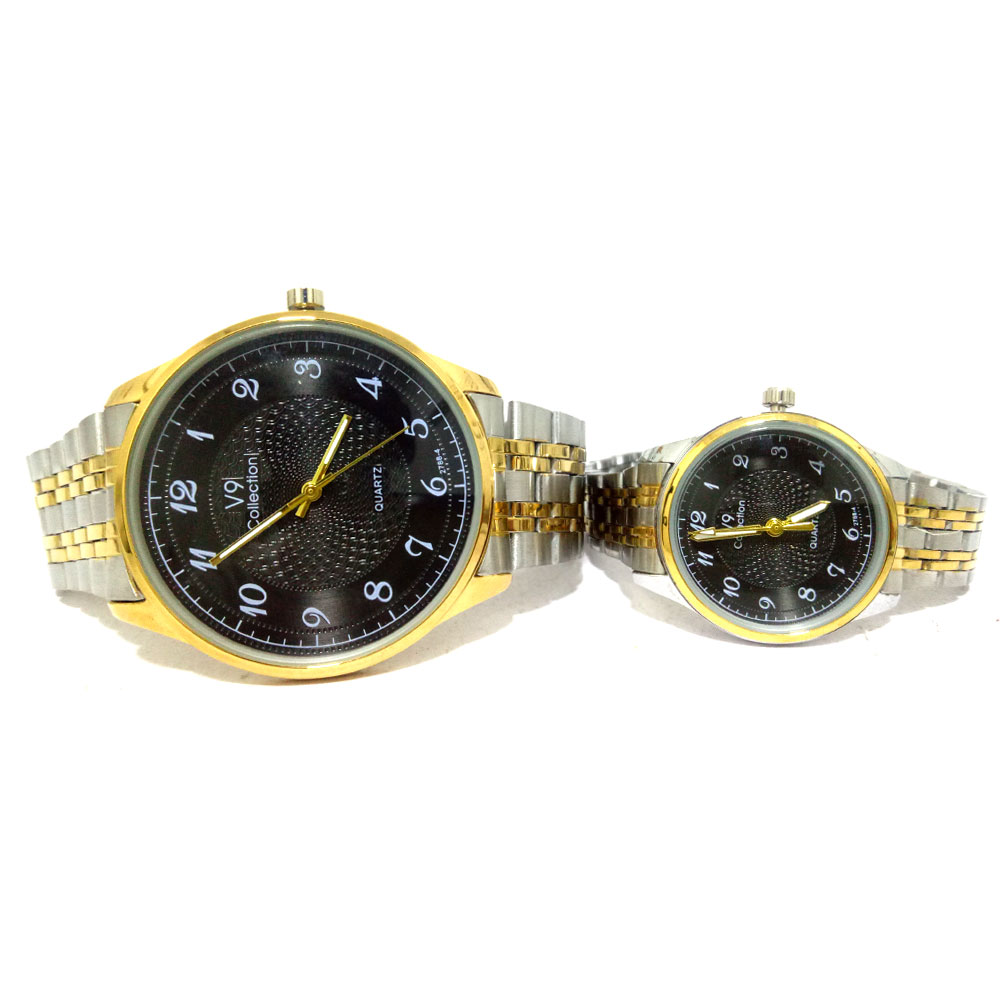 V9 Collection Combo Of Analog Dial Couple Watch For Men & Women