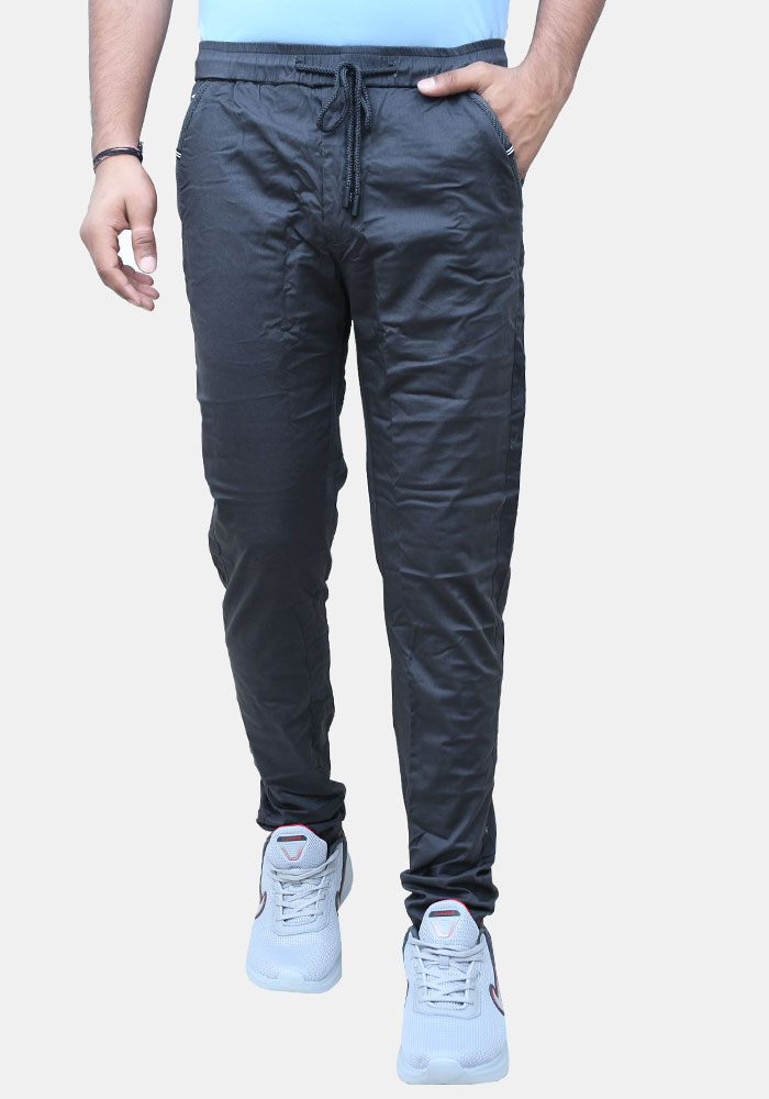 Black Wine Track Pant For Men