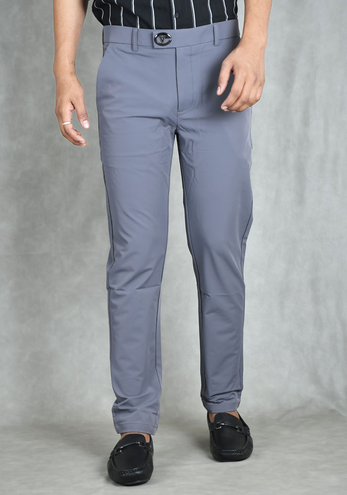 Black Wine Casual Trouser For Men