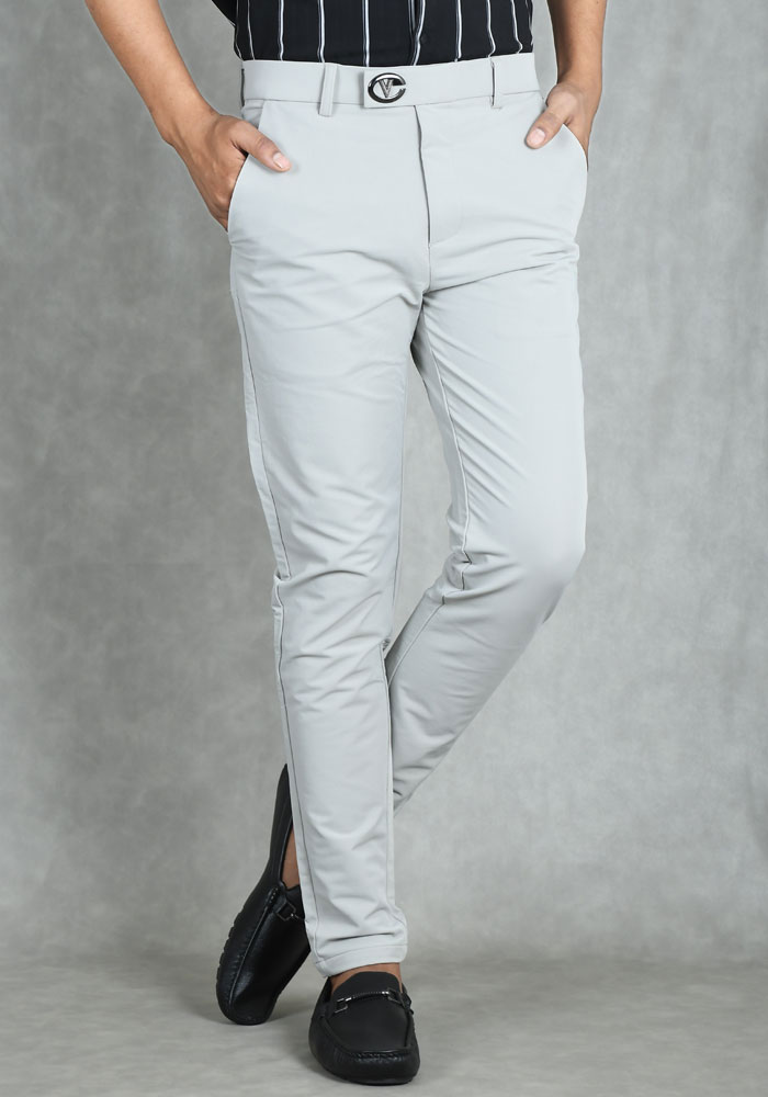 Black Wine Casual Trouser For Men