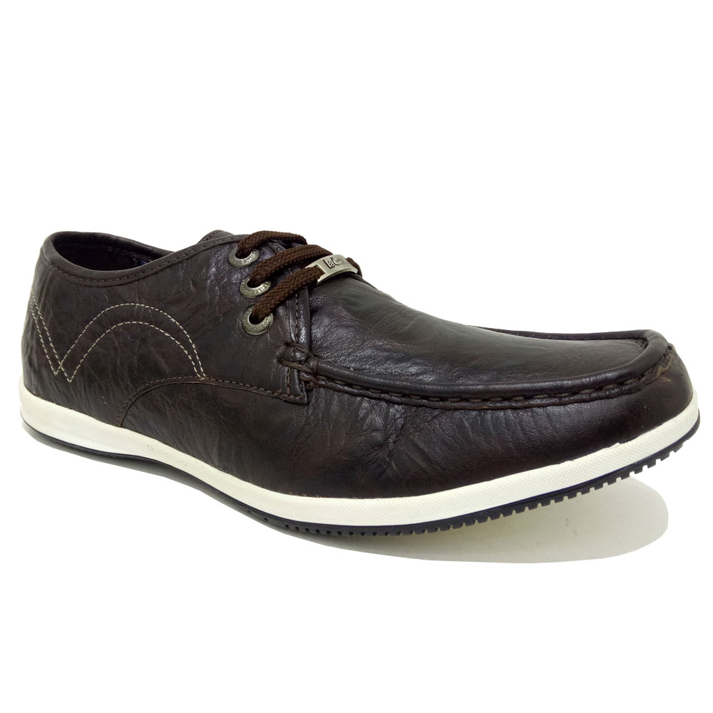 Buy Lee Cooper Men Brown Solid Leather Sneakers - Casual Shoes for Men  1646563 | Myntra